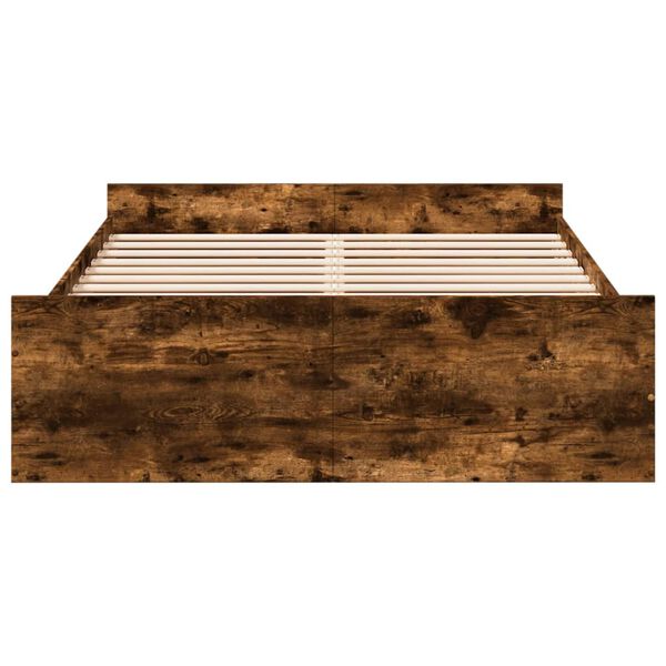 vidaXL sengeramme med skuffer 120x200 cm konstrueret tr&aelig; r&oslash;get eg