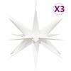 vidaXL juledekorationer med LED-lys 3 stk. 57 cm foldbar hvid
