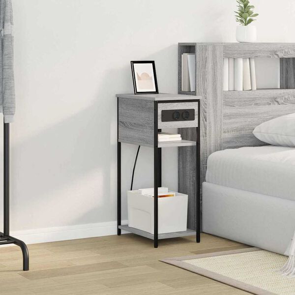 vidaXL Natskab Gr&aring; Sonoma 41 x 28 x 76 cm Konstrueret tr&aelig;