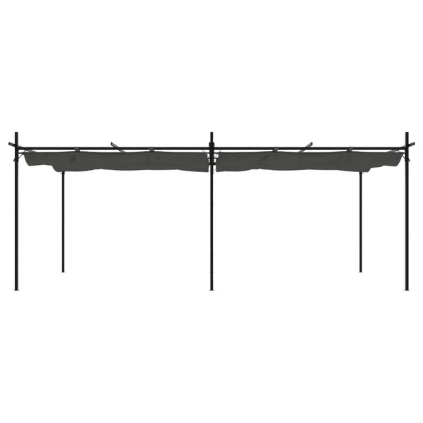 vidaXL pergola med sammenrulleligt tag 589x292x230 cm antracitgr&aring;