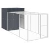 vidaXL h&oslash;nsehus med l&oslash;beg&aring;rd 165x455x181 cm galvaniseret st&aring;l antracit