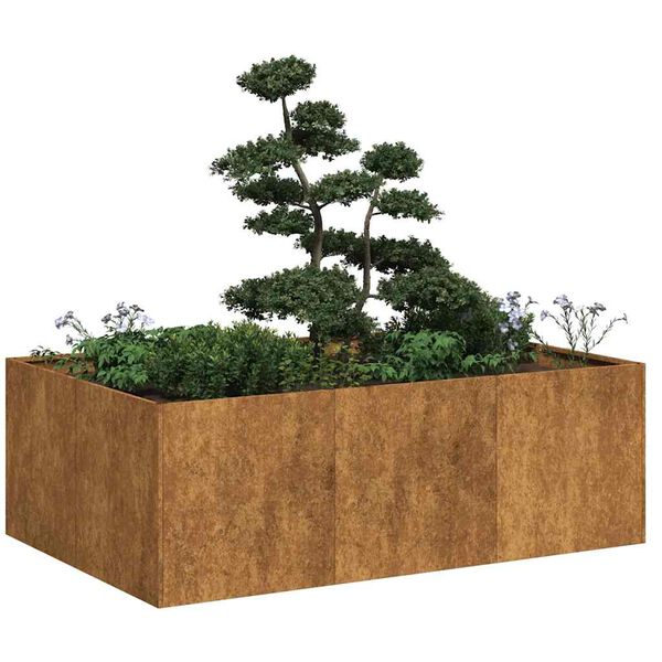 vidaXL plantekasse rustfarvet 120x80x40 cm forvitringsstål