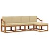 vidaXL Udend&oslash;rs sofagruppe 5 pcs Naturlig og Beige Massivt Akacietr&aelig;