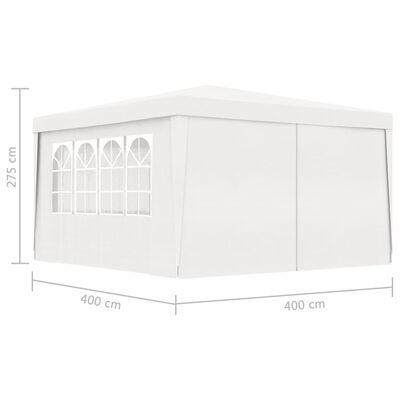 vidaXL festtelt med sidevægge 4x4 m 90 g/m² hvid