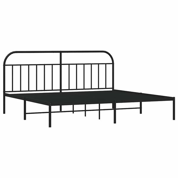 vidaXL sengeramme med sengegavl 193x203 cm metal sort