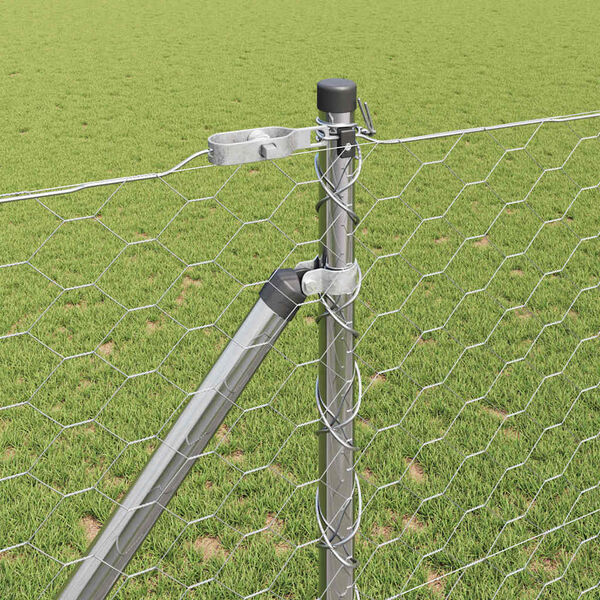 vidaXL Hegnsp&aelig;l S&oslash;lv 25 x 1,4 m (50 mm net) St&aring;l