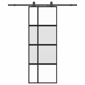 vidaXL skyded&oslash;r med hardwares&aelig;t 76x205 cm h&aelig;rdet glas sort