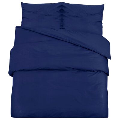 vidaXL sengetøj 225x220 cm bomuld marineblå
