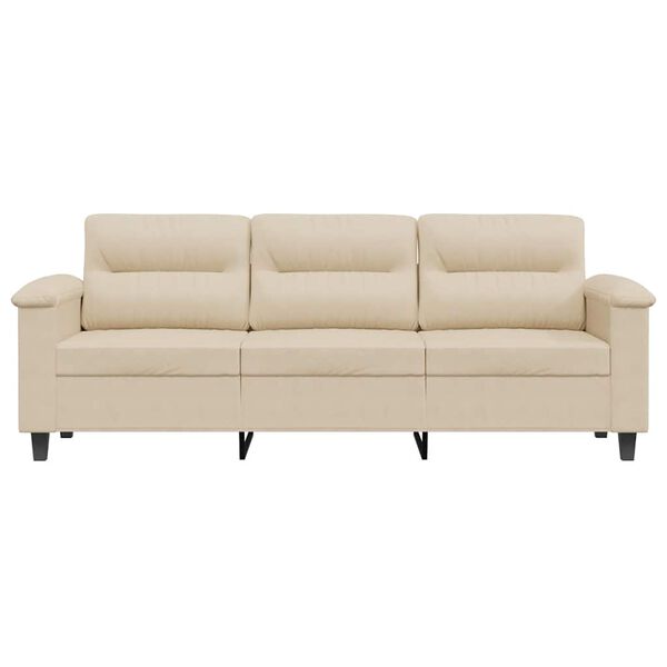 vidaXL 3-personers sofa 180 cm mikrofiberstof cremefarvet