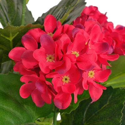 vidaXL kunstig hortensia-plante med urtepotte 60 cm rød