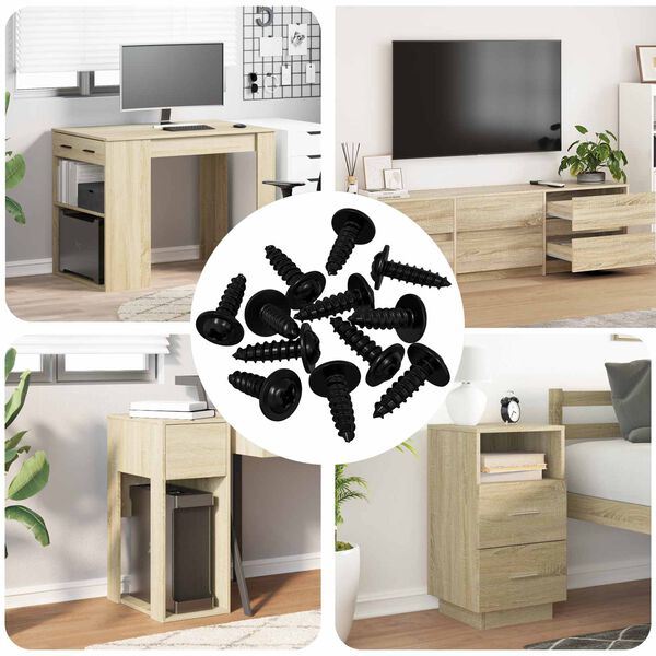 vidaXL Selvborende skrue 12 pcs Sort 3,5 x 12 mm Jern