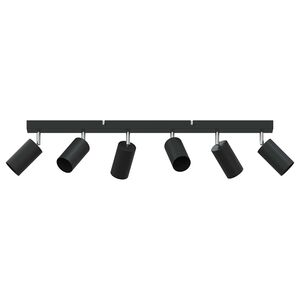vidaXL Loftsspot med spotlights Sort 73 x 6 x 16 cm Metal