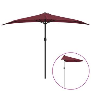vidaXL altanparasol med aluminiumsstang 300x155x223 cm halv bordeaux