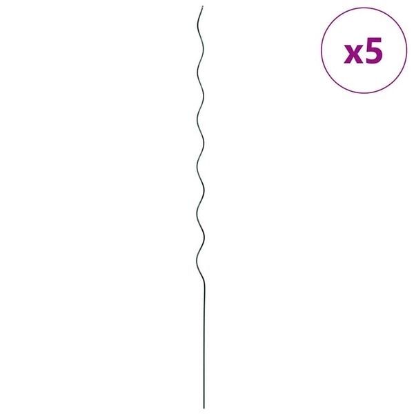 vidaXL Plante st&oslash;tte 5 pcs Gr&oslash;n 110 x 0.6 x 0.6 cm St&aring;l