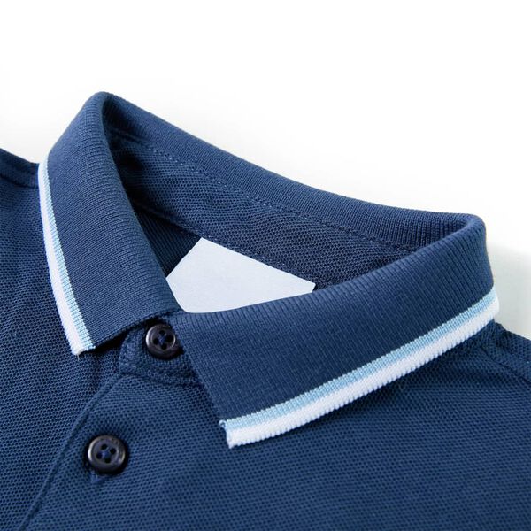 Poloshirt til b&oslash;rn str. 92 m&oslash;rkebl&aring;