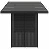 vidaXL havebord med glastop 190x80x74 cm polyrattan sort