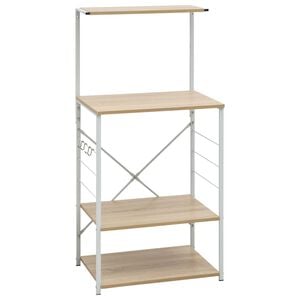 vidaXL k&oslash;kkenreol til mikroovn 60x39,6x123 cm konstrueret tr&aelig; hvid/eg