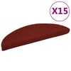 vidaXL trappemåtter selvklæbende 15 stk. 56x17x3 cm bordeauxrød halvrunde
