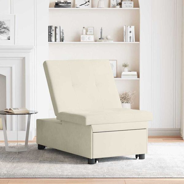 vidaXL Sovesofa Creme 194 x 67 x 82 cm Fl&oslash;jl