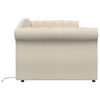 vidaXL daybed med madras og USB 90x200 cm stof cremefarvet