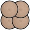 vidaXL Jute d&aelig;kkeservietter 4 stk. Naturfarvet og sort 100% Tossa jute