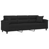 vidaXL 2-personers sofa m. puder og hynder 210 cm mikrofiberstof sort