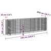 vidaXL gabion-højbed 330x50x100 cm galvaniseret jern