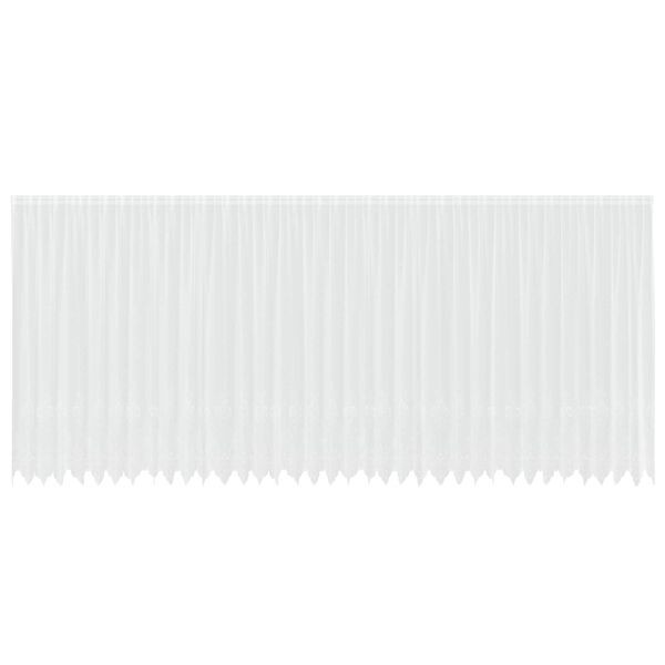 vidaXL Lace Gardin med gardiner Blomstret Hvid 220 x 900 cm Polyester