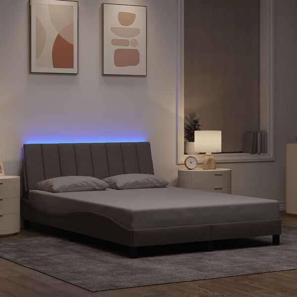 vidaXL sengeramme uden madras Hanko Taupe 120x200 cm Stof