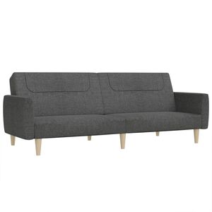 vidaXL 2-personers sovesofa stof m&oslash;rkegr&aring;
