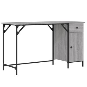 vidaXL computerbord 131x48x75 cm konstrueret tr&aelig; gr&aring; sonoma-eg