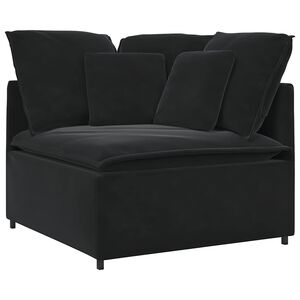 vidaXL modulsofa hj&oslash;rnemodul med hynder 100 cm sort
