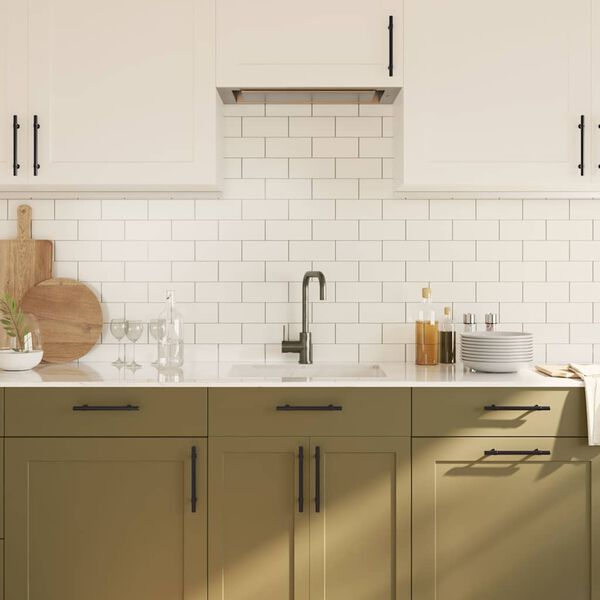 vidaXL skabsh&aring;ndtag 10 stk. 128 mm rustfrit st&aring;l sort