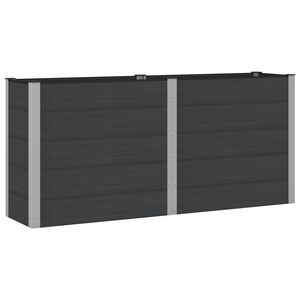 vidaXL H&oslash;jbed Sort 200 x 50 x 91 cm WPC og Aluminium