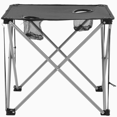 vidaXL campingbord og -stolesæt 3 dele grå