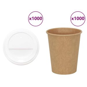 vidaXL kaffekopper af papir med l&aring;g 1000 stk. 8oz 200ml