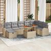 vidaXL Havesofa S&aelig;t 9 pcs Beige polyrattan