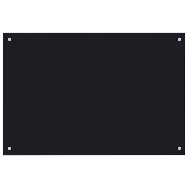 vidaXL stænkplade 90x60 cm hærdet glas sort