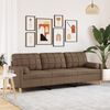 vidaXL 3-personers sofa med pyntepuder 210 cm stof brun