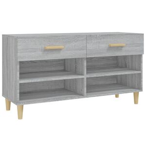 vidaXL skoskab 102x35x55 cm konstrueret tr&aelig; gr&aring; sonoma-eg