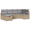 vidaXL Sofa S&aelig;t 6 stk. 6-Antal s&aelig;der Beige og lys gr&aring; polyrattan