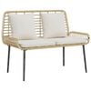 vidaXL Haveb&aelig;nk Brun og Creme polyrattan