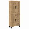 vidaXL Highboard Artisan Egetr&aelig; 69,5 x 34 x 180 cm Konstrueret tr&aelig;