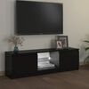 vidaXL tv-skab med LED-lys 120x30x36 cm sort