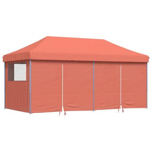 vidaXL foldbart pop-up festtelt med 4 sidev&aelig;gge terracotta
