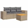 vidaXL sofas&aelig;t til haven 4 dele med hynder polyrattan beige