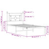 vidaXL sengeramme med sengegavl 90x200 cm metal hvid