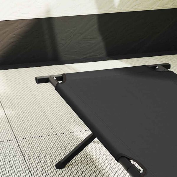 vidaXL Foldende Camping Seng Sort 210 x 80 x 46 cm Oxford stof