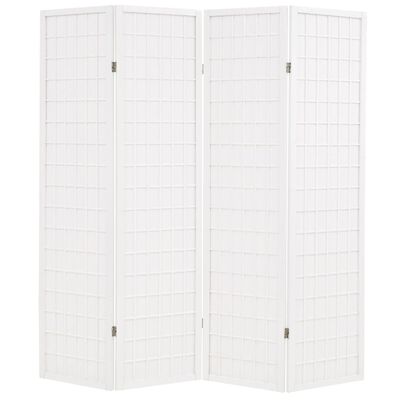 vidaXL foldbar 4-panels rumdeler japansk stil 160 x 170 cm hvid