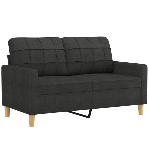 vidaXL sofasæt 2 dele med puder stof sort